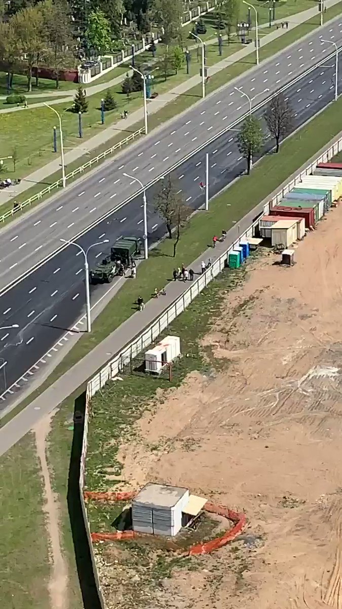 Military parade in Minsk, Belarus: one of vehicles broken down