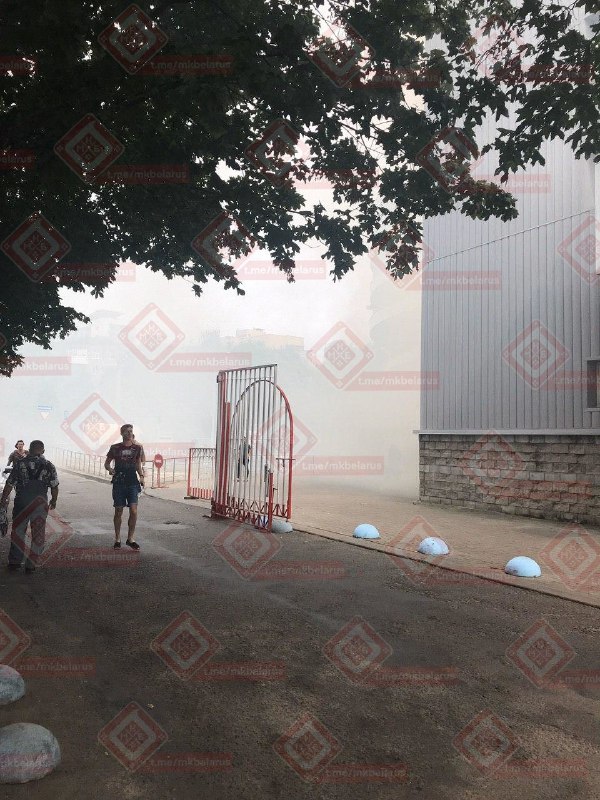 Fire in the area of the Komarovsky market in central Minsk