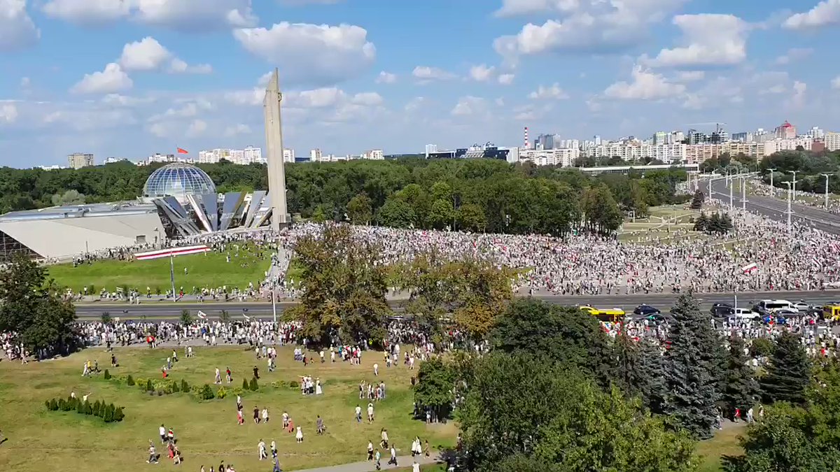 Demonstration at stele in Minsk these minutes