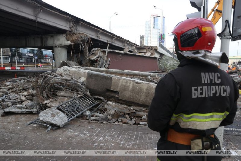 Overpass over Nemiga street collapsed in Minsk