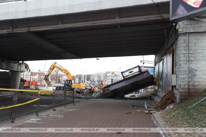 Overpass over Nemiga street collapsed in Minsk