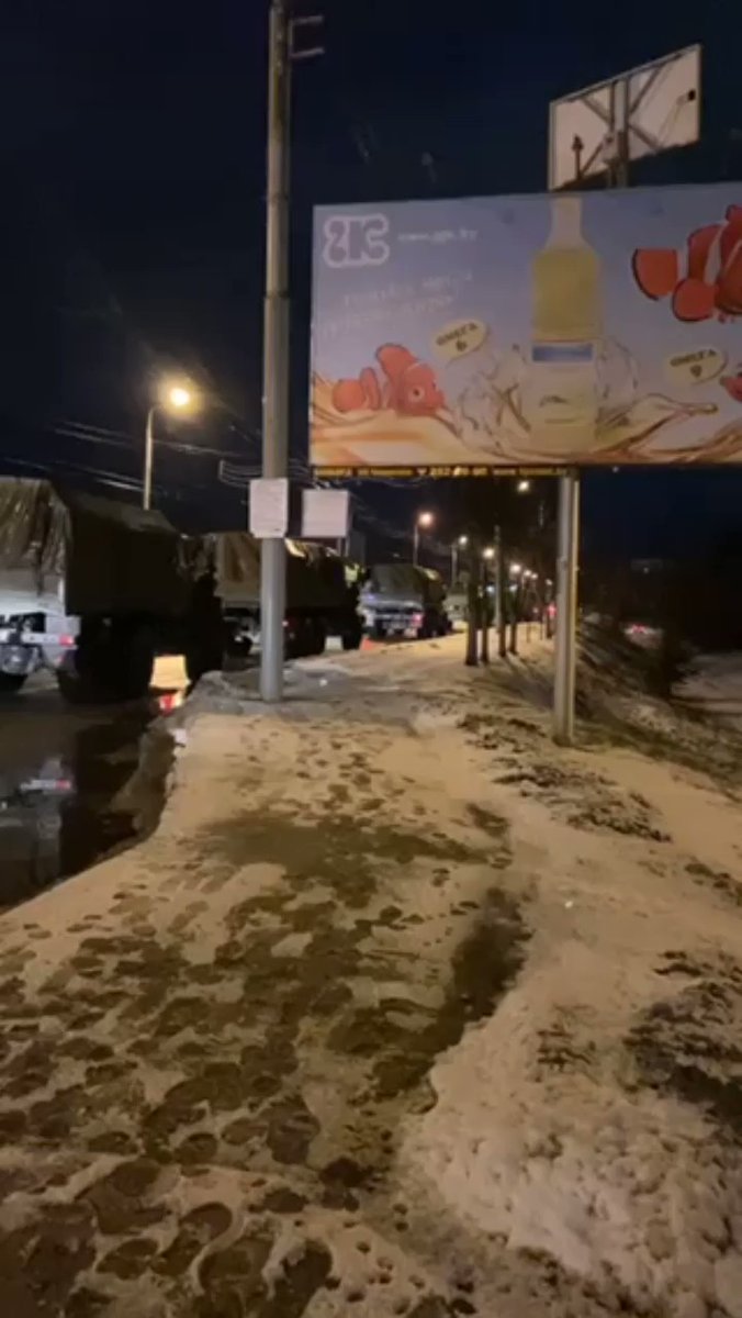 Military convoy filmed in Minsk