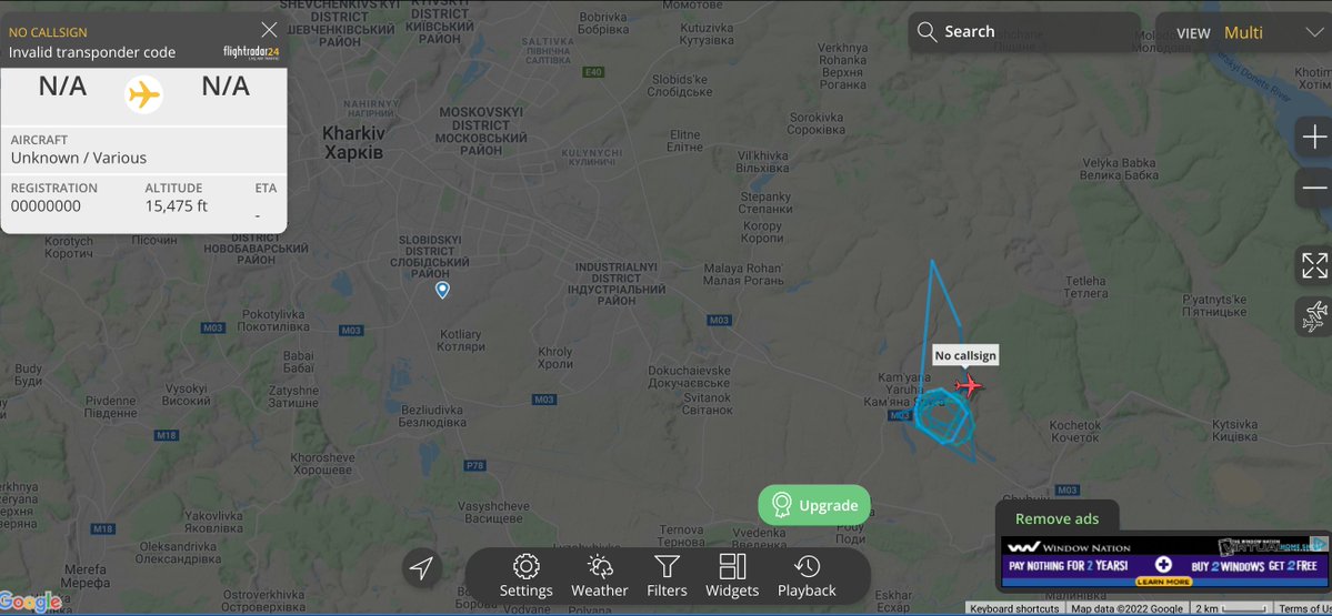 Ukrainian Air Force Bayraktar TB2 UAV from Chuhuiv Air Base  SE of Kharkiv tracked all the way west past Kyiv, passing near Chornobyl, near the Belarus border.  Callsign 12345688